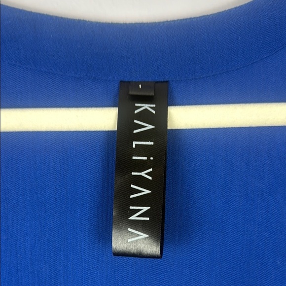 Kaliyana Cobalt Blue Short Kimono with Waterfall Hem and Draped Sleeves Size 1 - Picture 3 of 11